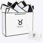 Kecorax Taurus Birthday Gift Bags with Zodiac Signs, 13.4" Large Gift Bags with Tissue Papers and Greeting Card for Birthday, Weddings and Constellation Theme Party - Taurus for men