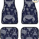 Astrological Symbols Dark Car Floor Mats Carpet 4 Piece All Weather Cow Lobster Automotive Mats Rubber Anti-Skid Floor Mats Car Decor Accessories Fit for Van Truck Cars - Virgo Car Floor Mat for men