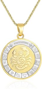 Zodiac Necklace Women Men, 18K Gold Plated Silver Plated Tarnish Free Zodiac Pendant Necklaces, Ready-To-Gift for Wife Husband Girlfriend Boyfriend Mom Daughter Birthday Christmas Valentine Anniversary - Scorpio Products for men