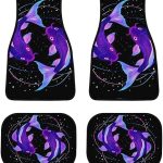 4 Piece Full Set All-Weather Car Floor Mats Car Decoration Universal Fit Trucks Cars - Neon Fish Zodiac Pisces Art Carpet Floor Mat for Women Men - Virgo Car Floor Mat for men