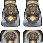 Sacred Lions Stars Astrology Art Car Floor Mats Universal Fit Most Vehicle 4 Pieces Protectors Heavy Duty Protection Front & Rear Mats Carpets, Auto Interior Decorative - Virgo Car Floor Mat for men
