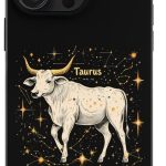 Zodiac Sign Taurus Cute Phone Case Compatible with iPhone 15/15 Plus /15 Pro/15 Pro Max Slim TPU Shockproof Cover - Taurus Phone Case for men