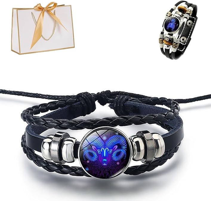 Zodiac Signs Spirit Bracelet, Zodiac Bracelet, Spiritual Bracelets for Women, Spiritual Bracelets for Women, Birthday Jewelry Gifts for Women/Men - Aries Bracelet for men