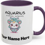 Personalized Name Birth Date Mug, Aquarius Zodiac Sign Mug, Celestial Horoscope Gift, Astrology Constellation Cup - Aquarius Mug for men