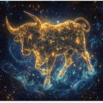 Taurus Zodiac Metal tin sign，Golden spiral and starry sky Taurus，Vintage Zodiac sign themed decor tinplate，Living room, bedroom, office walls Aluminum plaque 12x16 inches - Taurus Products for men