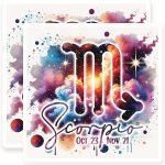 Scorpio Zodiac Stickers - Astrology Sign - Celestial Art - October November - 2 Pack - 5" Wide Design - Adheres to Laptops, Tumblers, and More - Made in The USA - AQS4447 - Scorpio Sticker for men