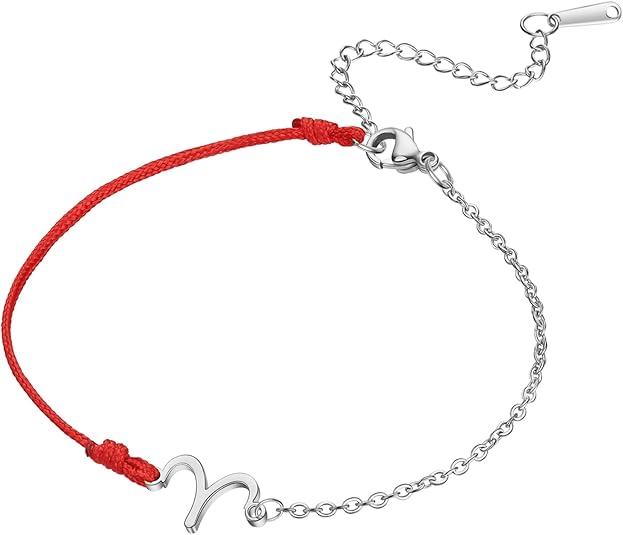 Zodiac Signs Spirit Bracelet For Women Hand-woven Rope Combined With Stainless Steel Adjustable Chain Unique and Personalized Birthday Gift for your loved one - Aries Bracelet for men
