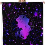Feelyou Kids Virgo Fleece Throw Blanket Throw 50"x60" Constellations Sherpa Blanket Plush Fuzzy Boys Girls 12 Horoscope Astrology Bohemian Exotic Style for Bed Couch Chair Living Room - Virgo Blanket for men