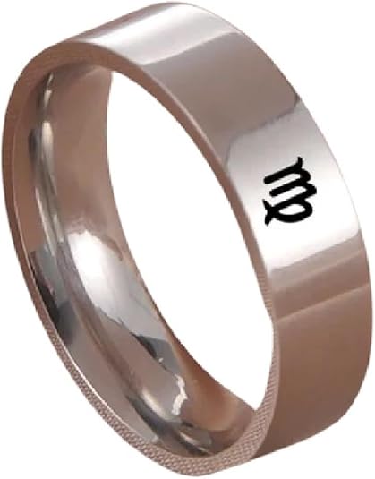 New 2026 Unisex Constellation Rings Stainless Steel 12 Horoscope Zodiac Virgo Leo Sign Aries Pisces For Women Men Fashion Decoration Jewelry Luxury Accessories Trendy And - Aries Ring for men