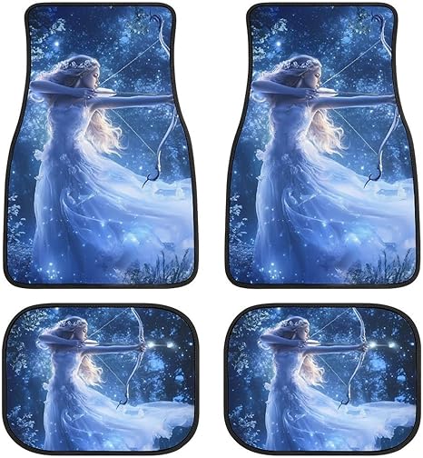 Zodiac Sagittarius Woman Car Floor Mats 4 Piece Set Non-Slip Waterproof Automotive Carpet - Virgo Car Floor Mat for men