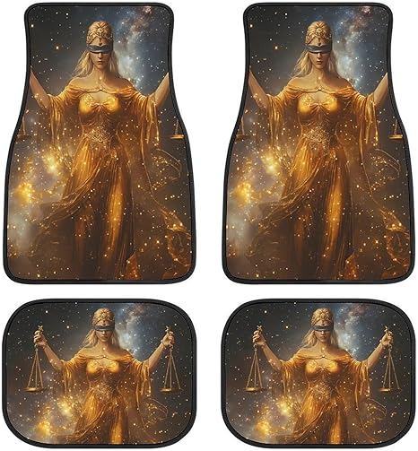 Zodiac Sign Women Car Floor Mats 4 Piece Set Non-Slip Waterproof Automotive Carpet - Virgo Car Floor Mat for men