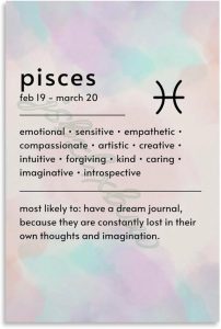 Pisces Zodiac Constellations Posters Canvas Painting Wall Art Poster for Bedroom Living Room Decor 08x12inch(20x30cm) Unframe-style - Pisces Canvas for men