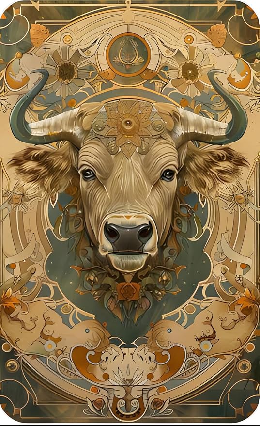 Twelve Constellations Taurus Zodiac Metal Tin Sign,Celestial Star Sign Home Decor,Retro Astrology Wall Art for Living Room,Bar,ManCave,Vintage Horoscope Plaque Lovers 6x8inch - Taurus Products for men