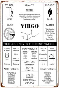 CXHDSY Zodiac - Virgo Posters Funny Retro Metal Sign Wall Decor 8x12 Inches Wall Art For Home Bedroom Game Room Doors Internet Bar Games City Shops Man Cave Clubs Game Enthusiasts - Virgo Poster for men