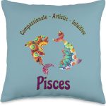 Zodiac Horoscope Pisces Throw Pillow - Pisces Pillow for men