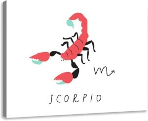 Canvas Wall Art for Living Room Bedroom Scorpio zodiac sign Big Large Wall Art Decor Framed Painting Wall Pictures Prints Artwork 24x32in - Scorpio Canvas for men