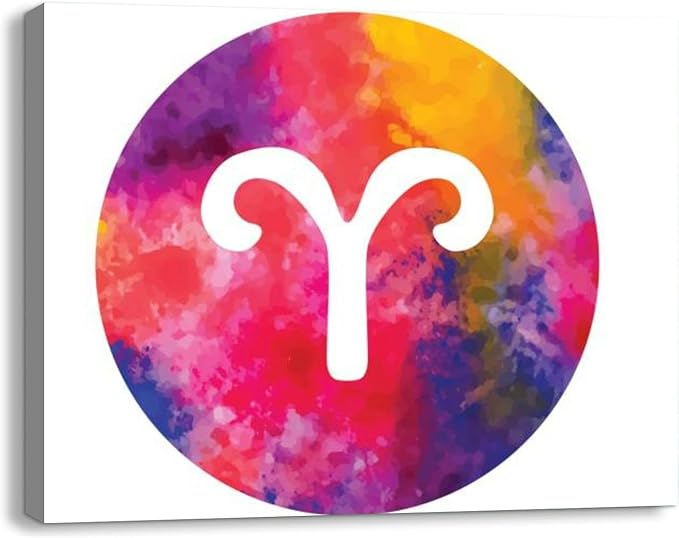 Canvas Wall Art for Kitchen Bathroom Sign the zodiac Aries Large Wall Art Decor Framed Painting Wall Pictures Prints Artwork 16X20 in - Aries Canvas for men