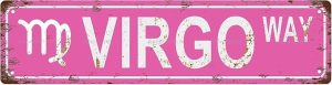 Virgo Star Sign Zodiac Sign Vintage Metal Tin Sign, Street Sign, Home Decor, Room Decor, Wall Decor, Bathroom Decor, Bar Decor, Cafe Decor, Garage Decor, 16 x 6 Inch - Virgo Poster for men
