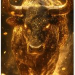 Taurus radiating golden light Metal tin sign，Fantasy starry sky background,Classic Zodiac sign themed home wall art poster，man cave, office wall decoration tinplate 6x8 inch - Taurus Products for men