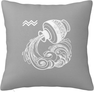 Zodiac Sign Aquarius Throw Pillow Covers 18x18 Inch - Soft Decorative Pillowcases for Couch, Bed & Sofa - Indoor Living Room Home Decor - Aquarius Pillow for men