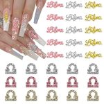 30 Pieces Gold Silver Pink Alloy Libra Zodiac Nail Charms 15pcs Symbols Sign Charms for Nails 15pcs Words Nail Charms for Women Birthday Nail Art（September 23rd October 23rd） - Pisces for men