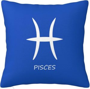 Pisces Sign Throw Pillow Covers 24x24 Inch - Soft Decorative Pillowcases for Couch, Bed & Sofa - Indoor Living Room Home Decor - Pisces Home Decor for men