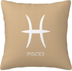 Pisces Sign Throw Pillow Covers 12x12 Inch - Soft Decorative Pillowcases for Couch, Bed & Sofa - Indoor Living Room Home Decor - Pisces Home Decor for men