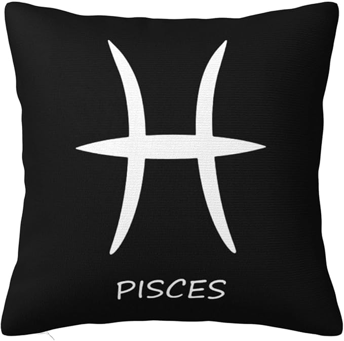 Pisces Sign Throw Pillow Covers 20x20 Inch - Soft Decorative Pillowcases for Couch, Bed & Sofa - Indoor Living Room Home Decor - Pisces Home Decor for men