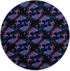 Round Throw Blanket, Constellation Zodiac Sign Pisces Smooth Anti-Wrinkle Blankets, Funny Portable Cozy Home Decor Blanket for Couch Sofa, Bed - Pisces Home Decor for men