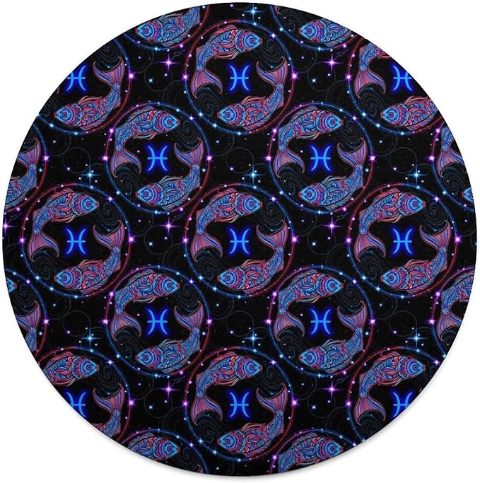 Round Throw Blanket, Constellation Zodiac Sign Pisces Smooth Anti-Wrinkle Blankets, Funny Portable Cozy Home Decor Blanket for Couch Sofa, Bed - Pisces Home Decor for men