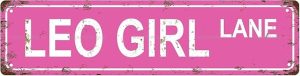 Leo Girl Zodiac Sign Star Sign Vintage Metal Tin Sign, Street Sign, Home Decor, Room Decor, Wall Decor, Bathroom Decor, Bar Decor, Cafe Decor, Garage Decor, 16 x 6 Inch - Leo Canvas for men