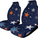 Comfortable Zodiac Space Galaxy Constellation Sun Moon Stars Front Seat Protectors for Cars SUV Sedan Truck, Full Wrap Protection Car Seats Covers Accessories - Aquarius Car Seat Cover for men