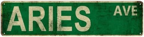 ARIES AVE Vintage Metal Tin Sign Posters Retro Wall Art Farm Garage Pub Bedroom Restaurant Wall Decor Aluminum Sign 4x16 Inch - Aries Poster for men