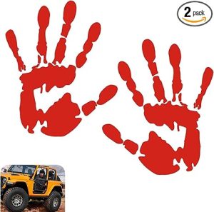 2 PCS Car Wave Stickers, Waving Hand Rearview Mirror Decal, Lazy Waver Wave Sign Decal Decoration, Reflective Hand Stickers, Universal Left Right Rearview Mirror Decor for Most Cars (Red) - Scorpio Sticker for men