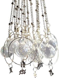 Handmade In Canada Zodiac Star Sign Rearview Mirror Suncatcher In Silver By Sterling's Suncatchers (Pisces) - Pisces Car Accessories for men