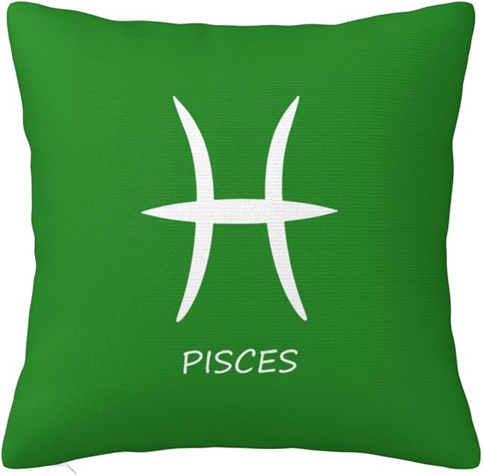 Pisces Sign Throw Pillow Covers 22x22 Inch - Soft Decorative Pillowcases for Couch, Bed & Sofa - Indoor Living Room Home Decor - Pisces Home Decor for men