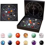 Runyangshi Natural Crystal Constellation Set with Zodiac Chart - 12 Pcs Healing Crystals Ball for Astrology Enthusiasts, Home Decor & Spiritual Gift - Pisces Home Decor for men
