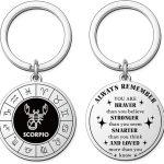 Zodiac Gifts for Men Women -12 Constellation Keychains for Astrology Lovers, Scorpio Sagittarius Capricorn Sign - Scorpio Products for men