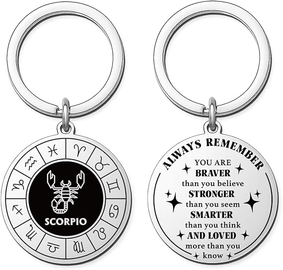 Zodiac Gifts for Men Women -12 Constellation Keychains for Astrology Lovers, Scorpio Sagittarius Capricorn Sign - Scorpio Products for men