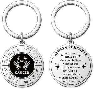 Zodiac Gifts for Men Women -12 Constellation Keychains for Astrology Lovers, Scorpio Sagittarius Capricorn Sign - Cancer Car Accessories for men