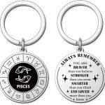 Zodiac Gifts for Men Women -12 Constellation Keychains for Astrology Lovers, Scorpio Sagittarius Capricorn Sign - Pisces Car Accessories for men