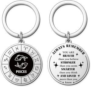 Zodiac Gifts for Men Women -12 Constellation Keychains for Astrology Lovers, Scorpio Sagittarius Capricorn Sign - Pisces Car Accessories for men