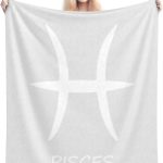 Pisces Sign Throw Blanket - Soft Plush Fleece Blanket for Couch, Bed, Sofa - Home Decor Cozy Blankets Gifts for Women Men, White, 40x50 Inches - Pisces Home Decor for men
