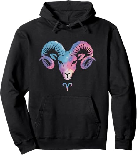 Aries Zodiac Sign Symbol Aries Logo Horoscope Love Aries Pullover Hoodie - Aries Hoodie for men