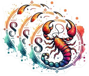 (3 Pack) Zodiac Sign Decals - Scorpio Art Decals - Astrology Stickers- 3 Inches On Longest Side - Easy Peel & Apply - Made in USA - 3MCS5663 - Scorpio Sticker for men