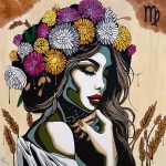 Artwork By Arionna Virgo Zodiac Art Print, Astrology Pop Art Wall Décor, Home Decor, Aesthetic Room Decor, Wall Posters, Horoscope Gifts For Women, 12x12 Inches, Unframed - Virgo Poster for men