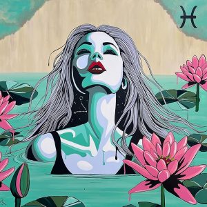 Artwork By Arionna Pisces Zodiac Art Print, Astrology Pop Art Wall Décor, Home Decor, Aesthetic Room Decor, Wall Posters, Horoscope Gifts For Women, 12x12 Inches, Unframed - Pisces Canvas for men