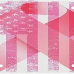 Vintage Pink Ribbon Breast Cancer Hope Flag Aluminum License Plate 6 x 12 Inch Metal Car Front License Plate Cover Car Decor Accessory Novelty Vanity Decoration Tag with 4 Holes - Cancer Car Accessories for men