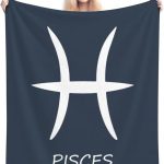 Pisces Sign Throw Blanket - Soft Plush Fleece Blanket for Couch, Bed, Sofa - Home Decor Cozy Blankets Gifts for Women Men, Blue, 50x60 Inches - Pisces Home Decor for men