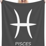 Pisces Sign Throw Blanket - Soft Plush Fleece Blanket for Couch, Bed, Sofa - Home Decor Cozy Blankets Gifts for Women Men, Gray, 30x40 Inches - Pisces Home Decor for men